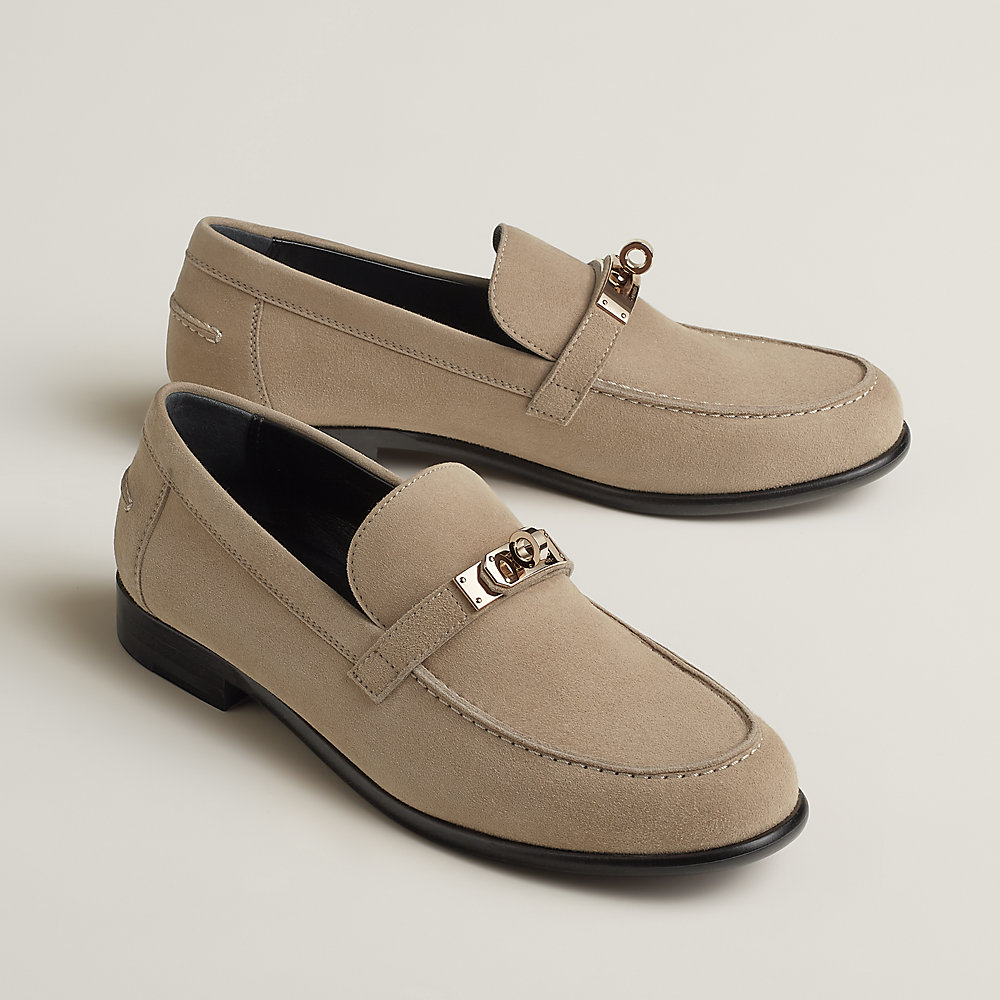 Destin Loafer Black Goatskin with White Fringe Detail